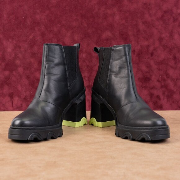 Sorel Women Brex Waterproof Green Black Leather Platform Chelsea Boots sz 8.5 - Picture 4 of 8
